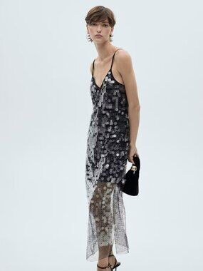 MANGO Semi-transparent disc dress